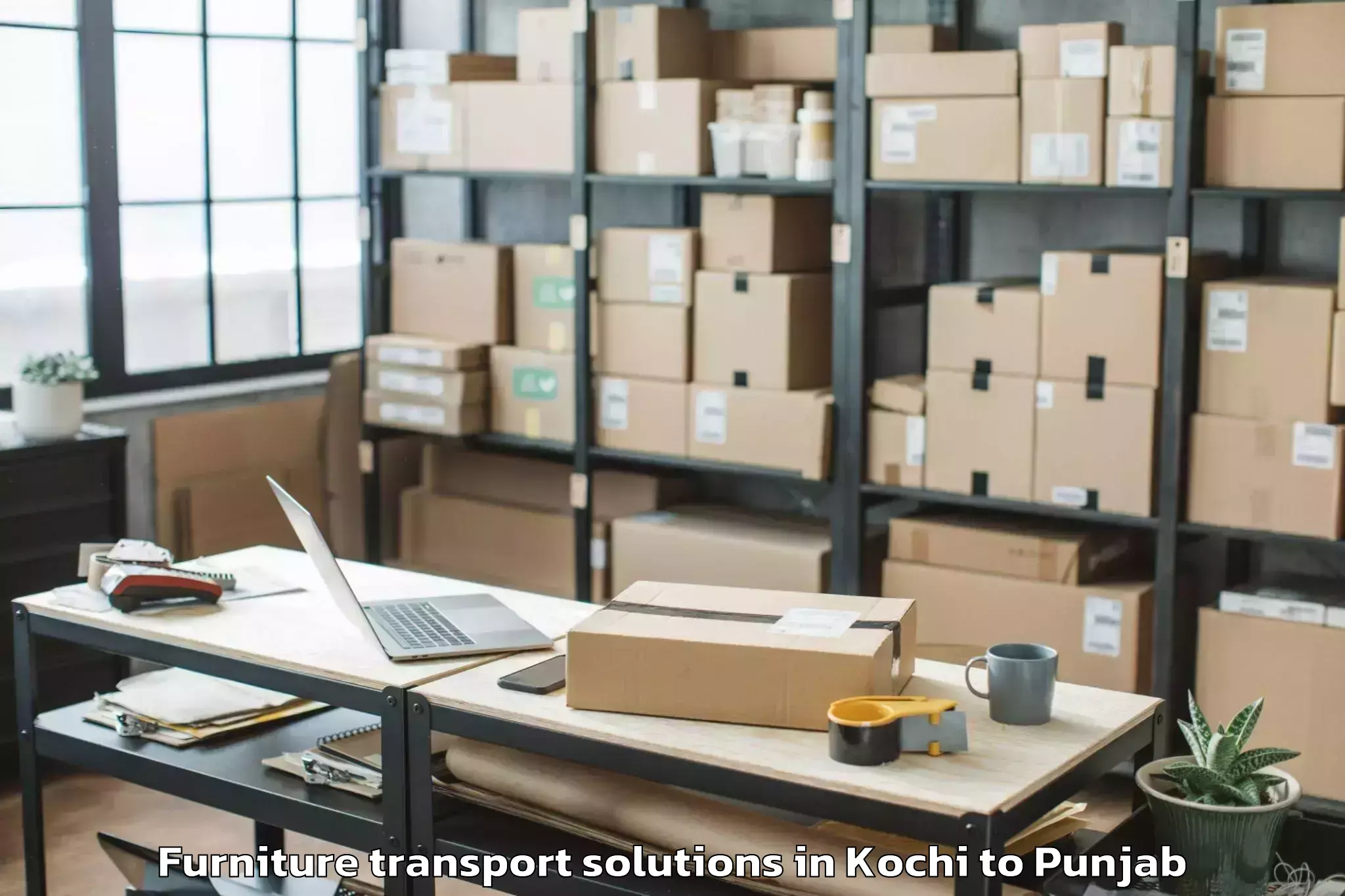 Quality Kochi to Rupnagar Furniture Transport Solutions